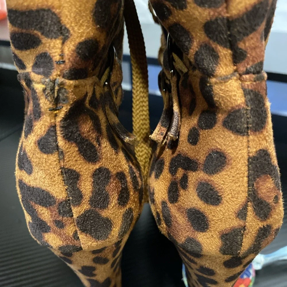 Women's Cheetah‎ Print Boots Size 10 (42)